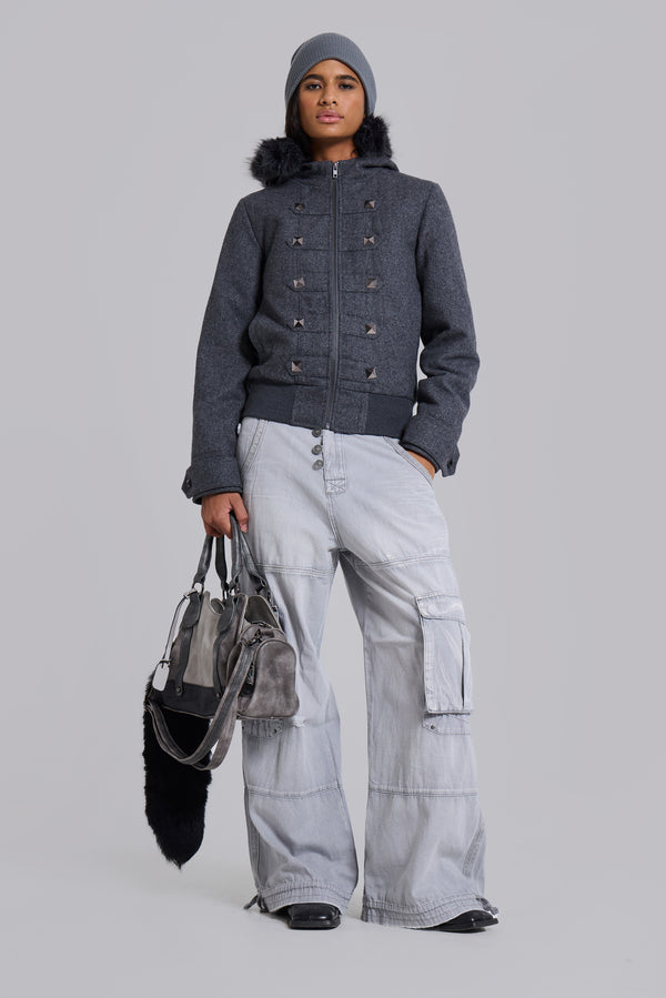 Marl Military Hooded Jacket