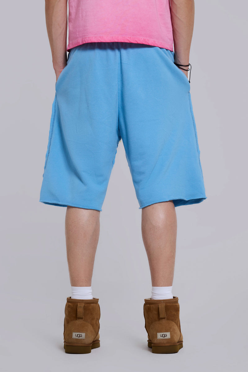 Cleo Slouchy Jogger Shorts in Blue
