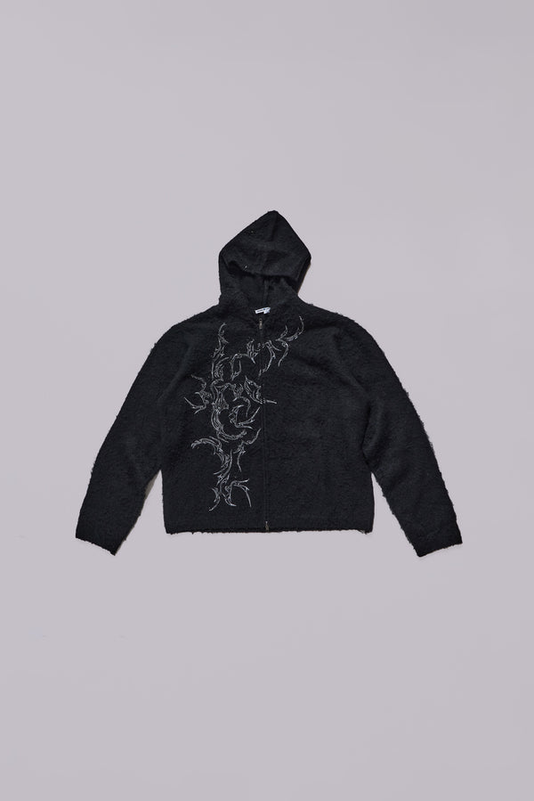 Scratch Mohair Zip-Up Hoodie