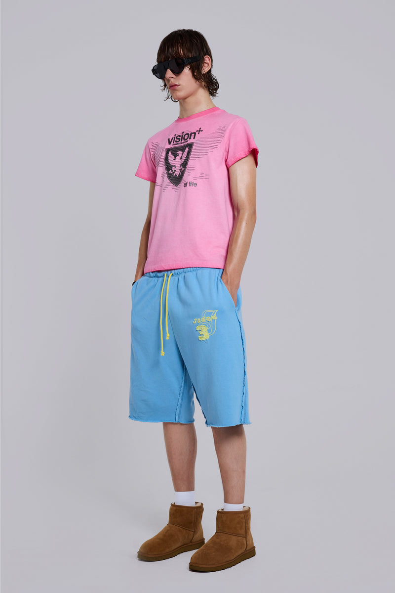 Cleo Slouchy Jogger Shorts in Blue