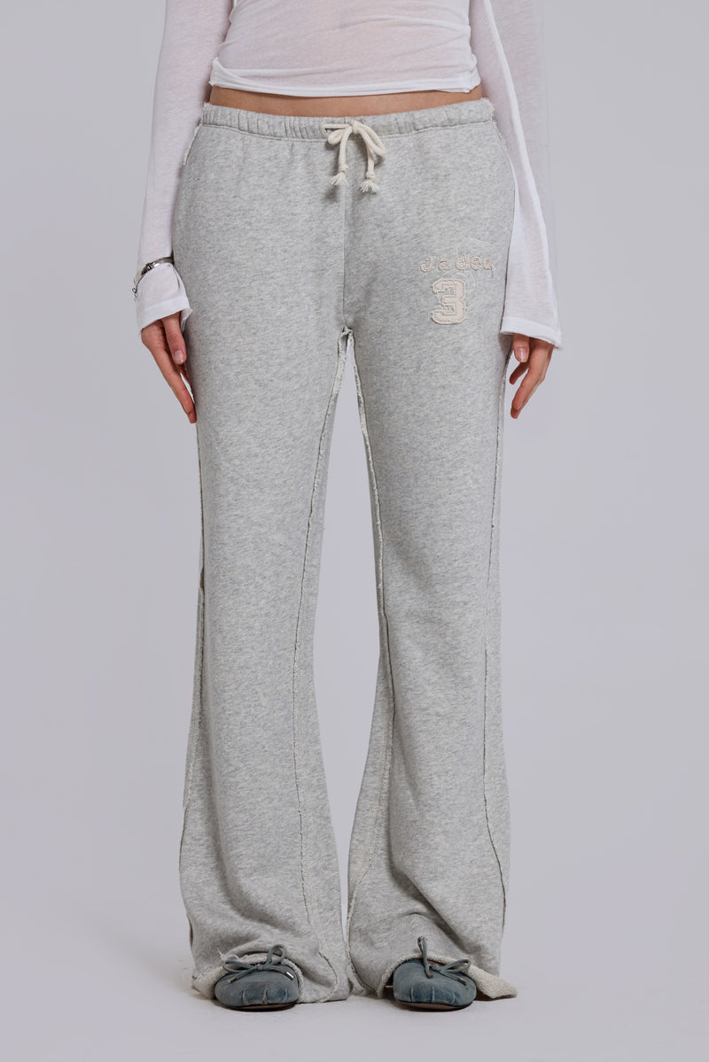 Cleo Slouchy Bootcut Jogger in Grey Marl