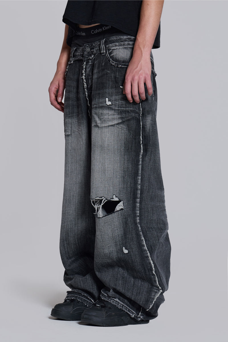 Black Eroded XL Colossus Jeans
