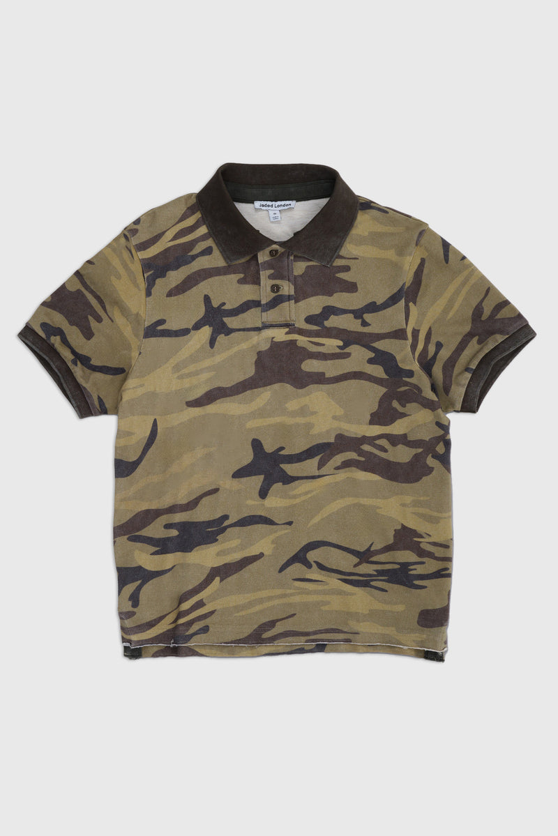 Washed Camo Polo Top – view 1