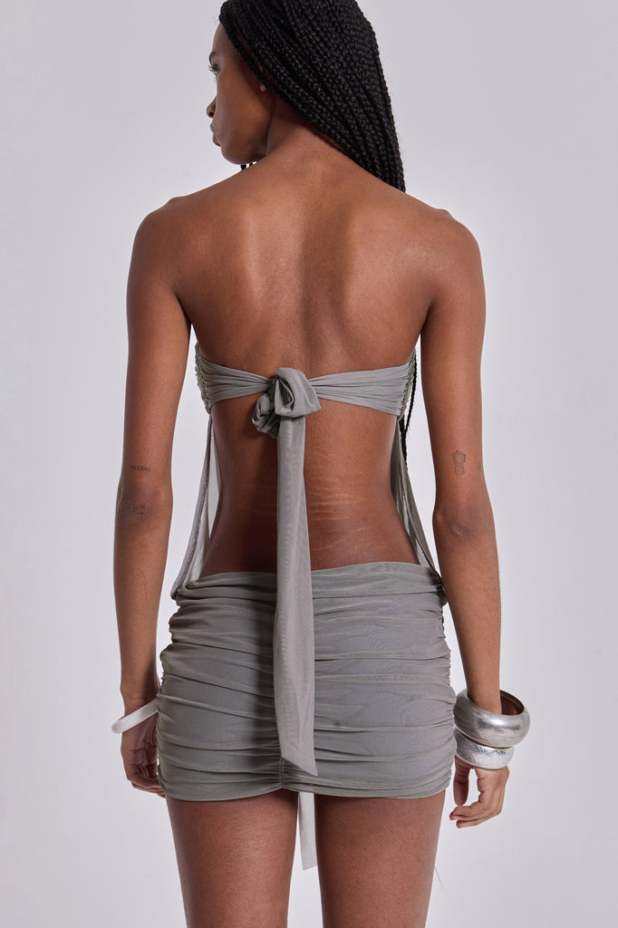 Brunelle Mini Dress with Feathers