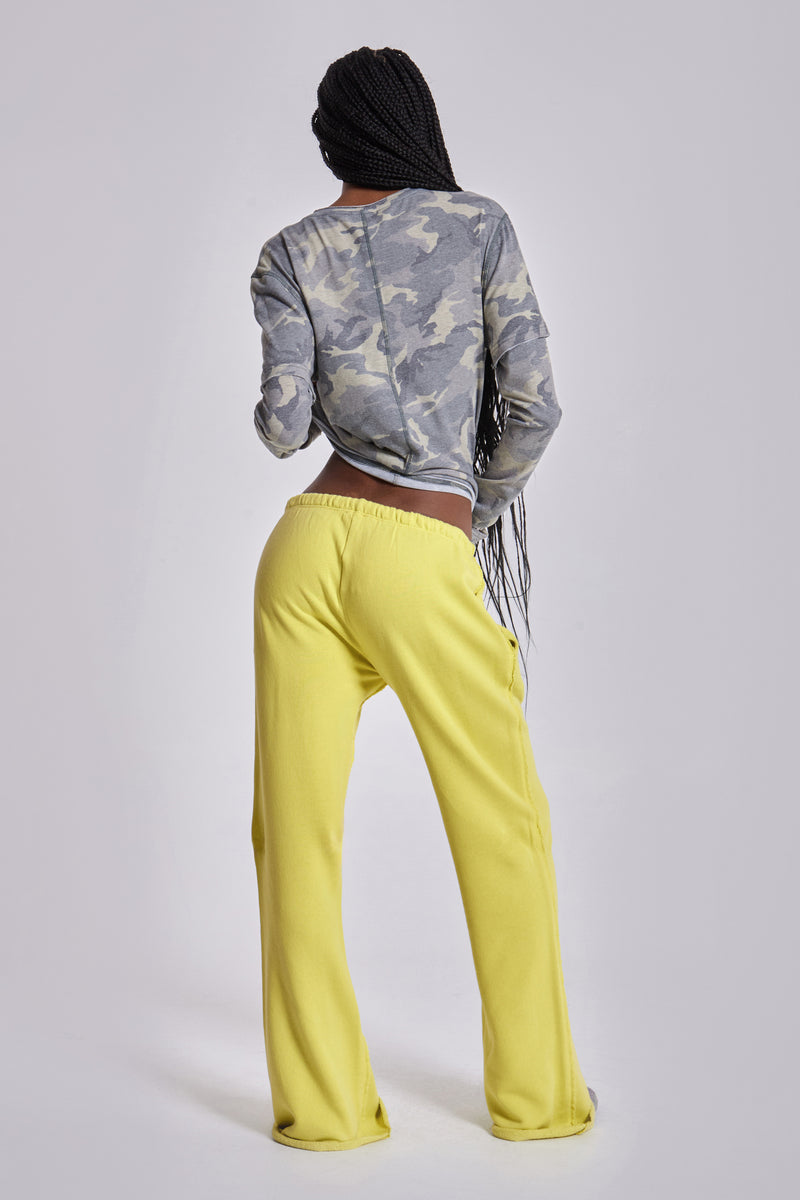Cleo Slouchy Bootcut Jogger in Neon