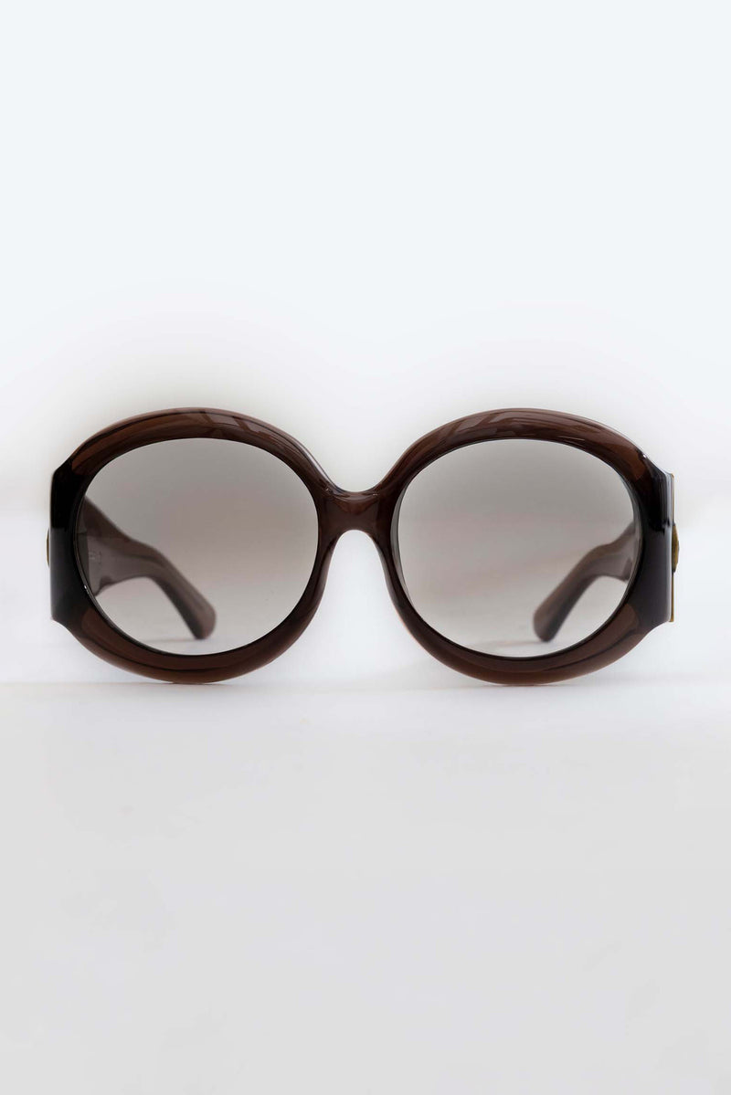 Majorette Oversized Round Sunglasses in Brown