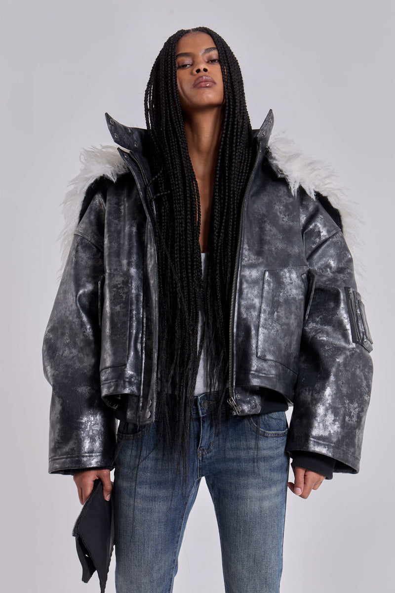 Mistra PU Leather Bomber Jacket