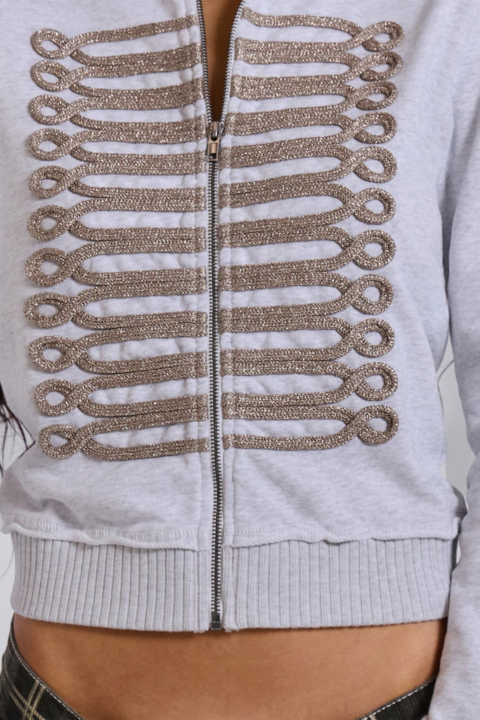 Grey Marl Drummer Monster Hoodie