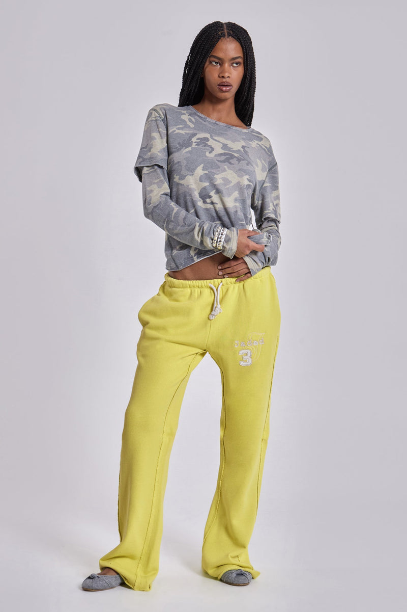 Cleo Slouchy Bootcut Jogger in Neon