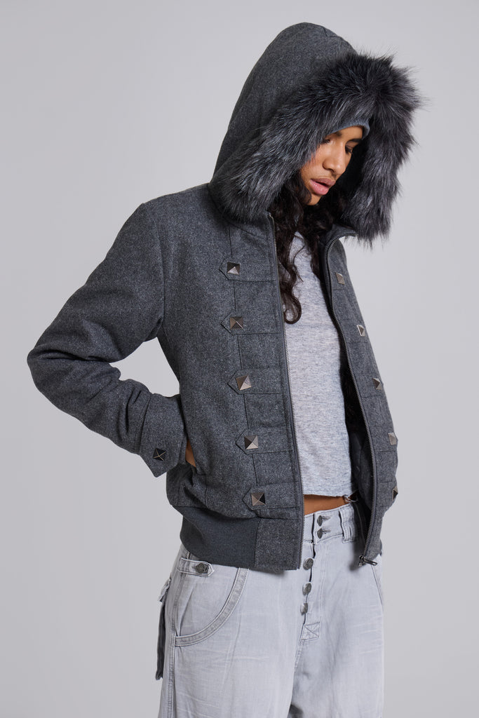 Marl Military Hooded Jacket