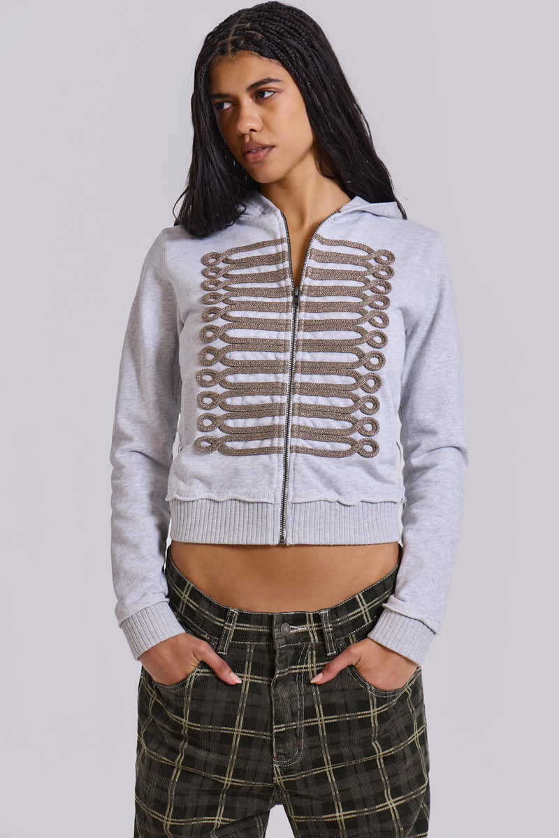 Grey Marl Drummer Monster Hoodie