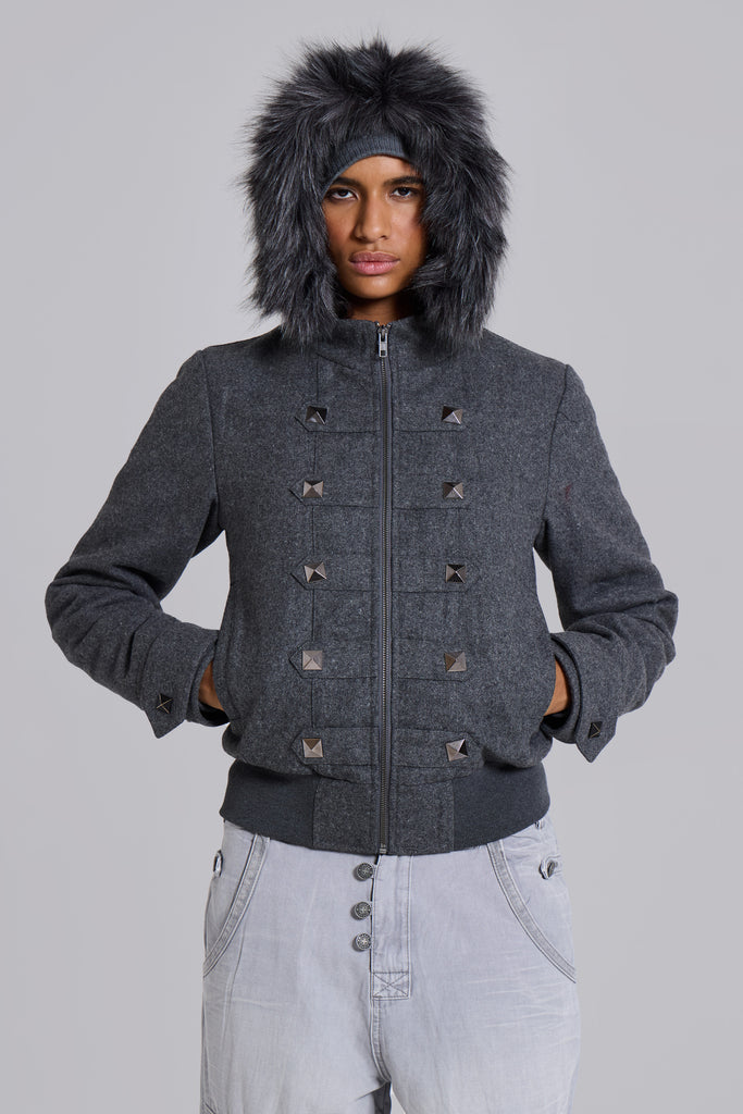 Marl Military Hooded Jacket