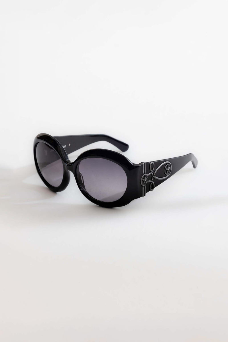 Majorette Oversized Round Sunglasses in Black