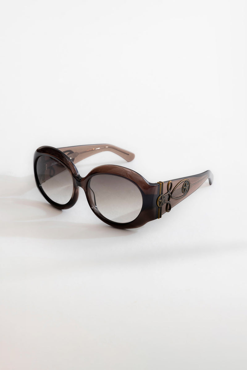 Majorette Oversized Round Sunglasses in Brown