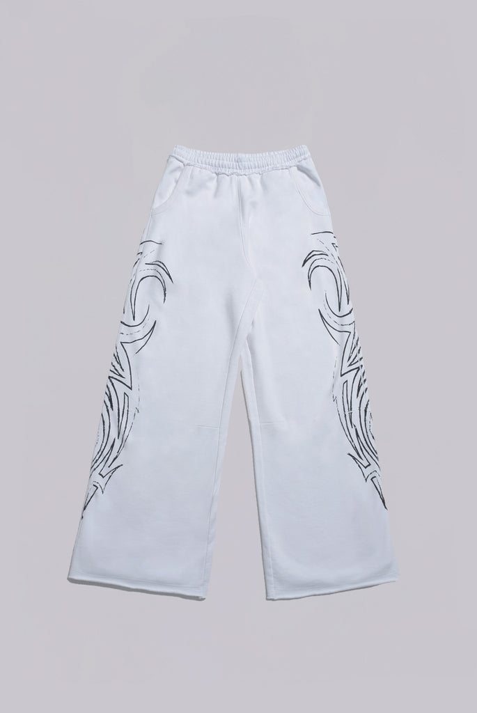 White Baggy Blade Joggers
