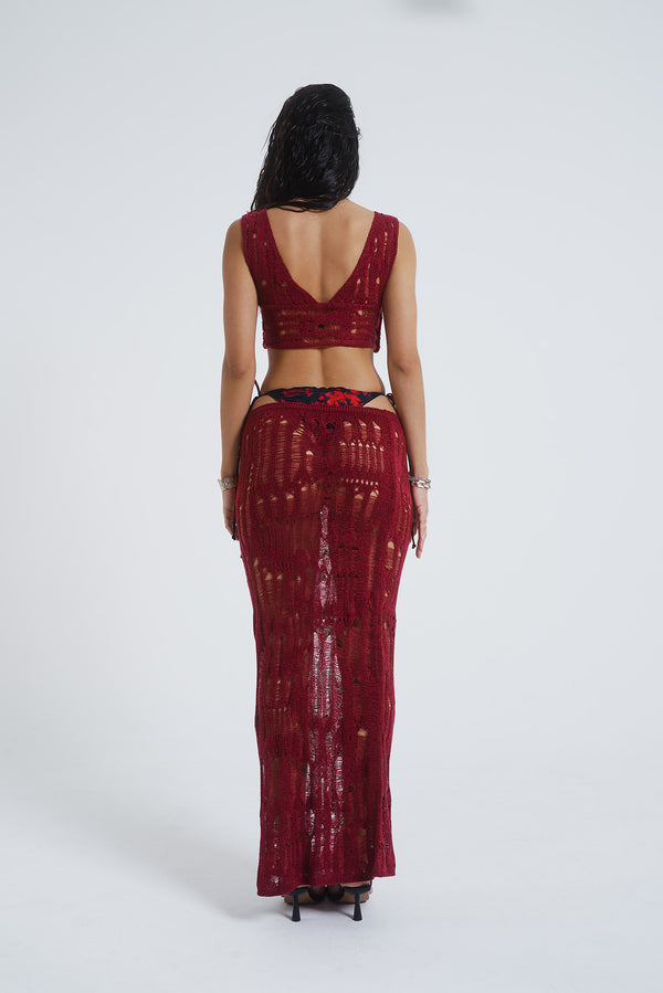 Odette Laddered Wrap Knit Top