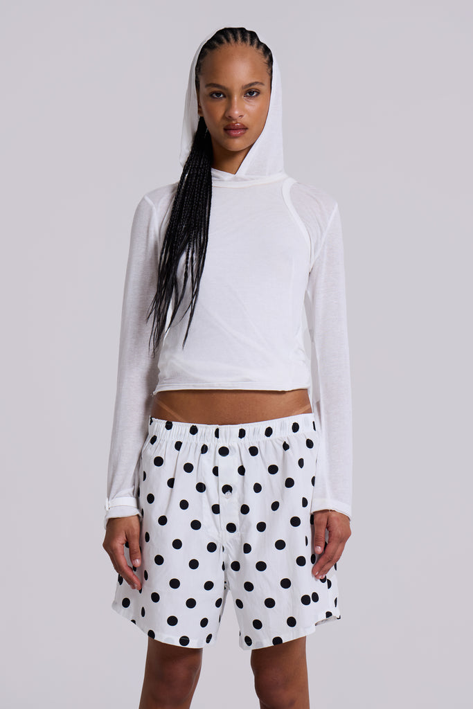 White Polka Boxers