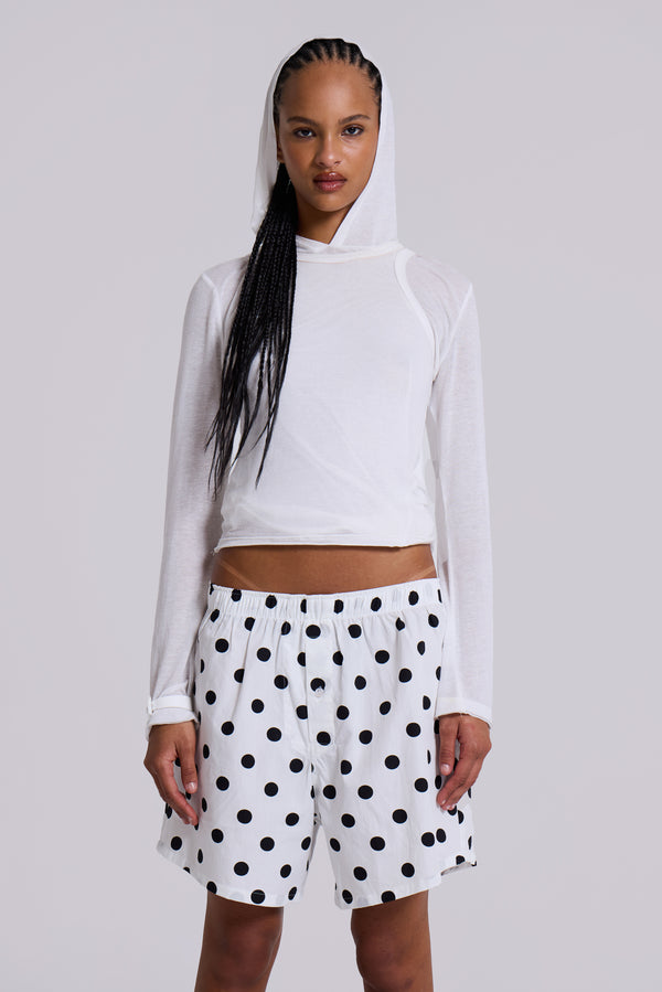 White Polka Boxers