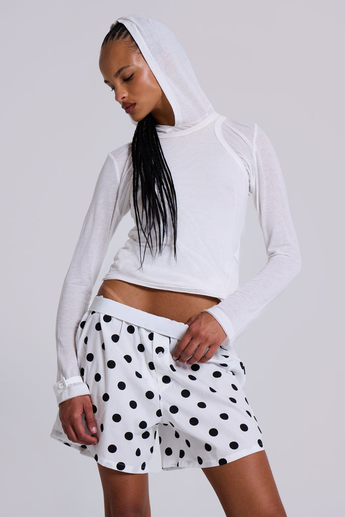 White Polka Boxers