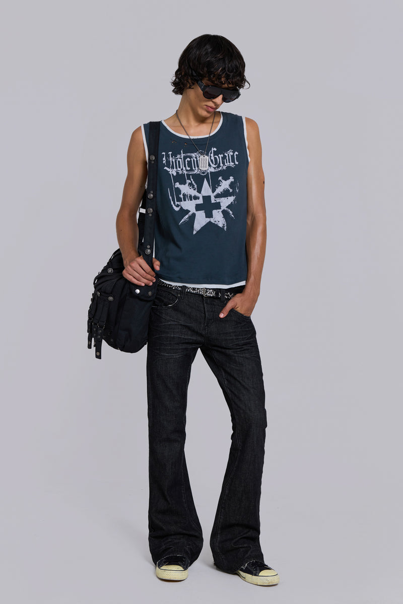 Drummer Coated Denim Satchel Bag
