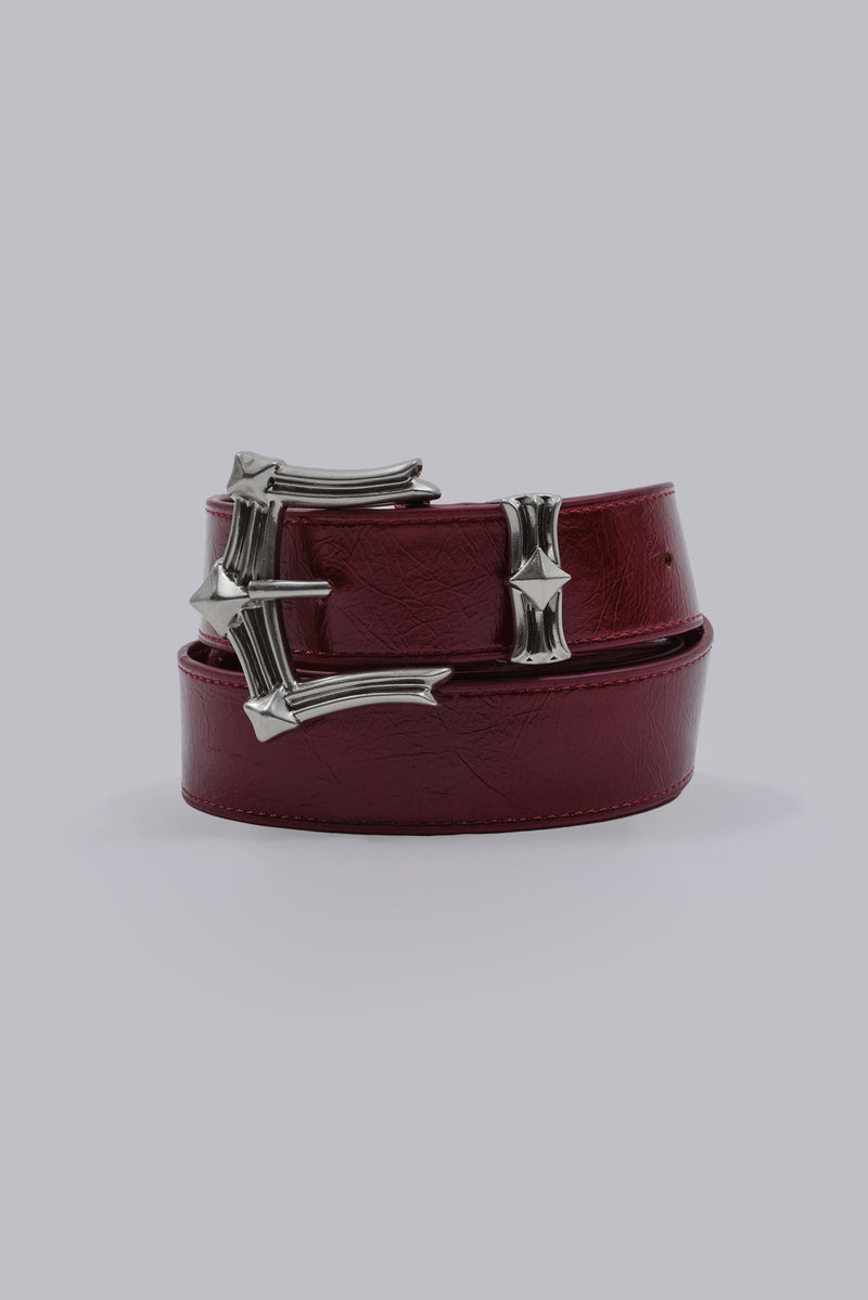 Burgundy Strike Metal Belt