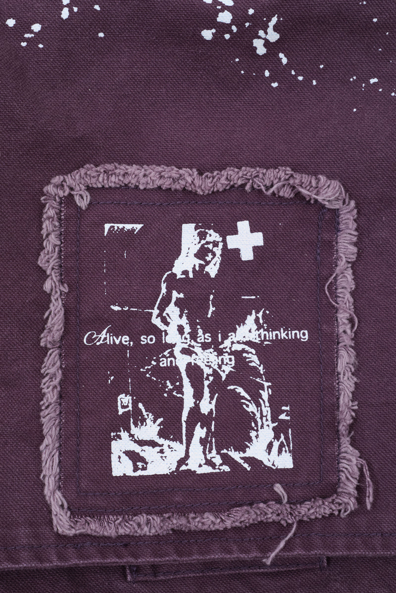 Thinking Purple Paint Splattered Messenger Bag