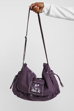 Thinking Purple Paint Splattered Messenger Bag - ONE SIZE / Black
