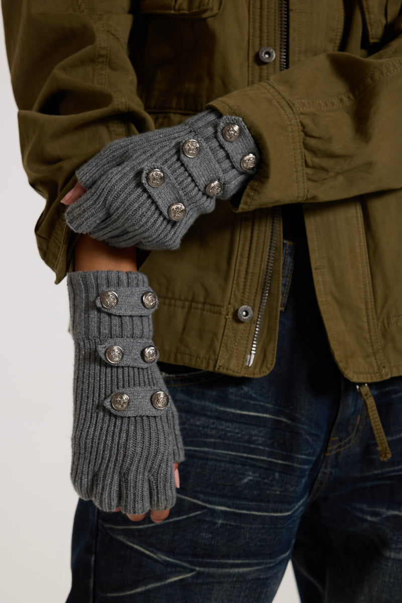 Grey Drummer Fingerless Gloves