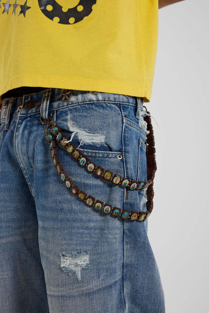 Prayer Wooden Bead Wallet Chain