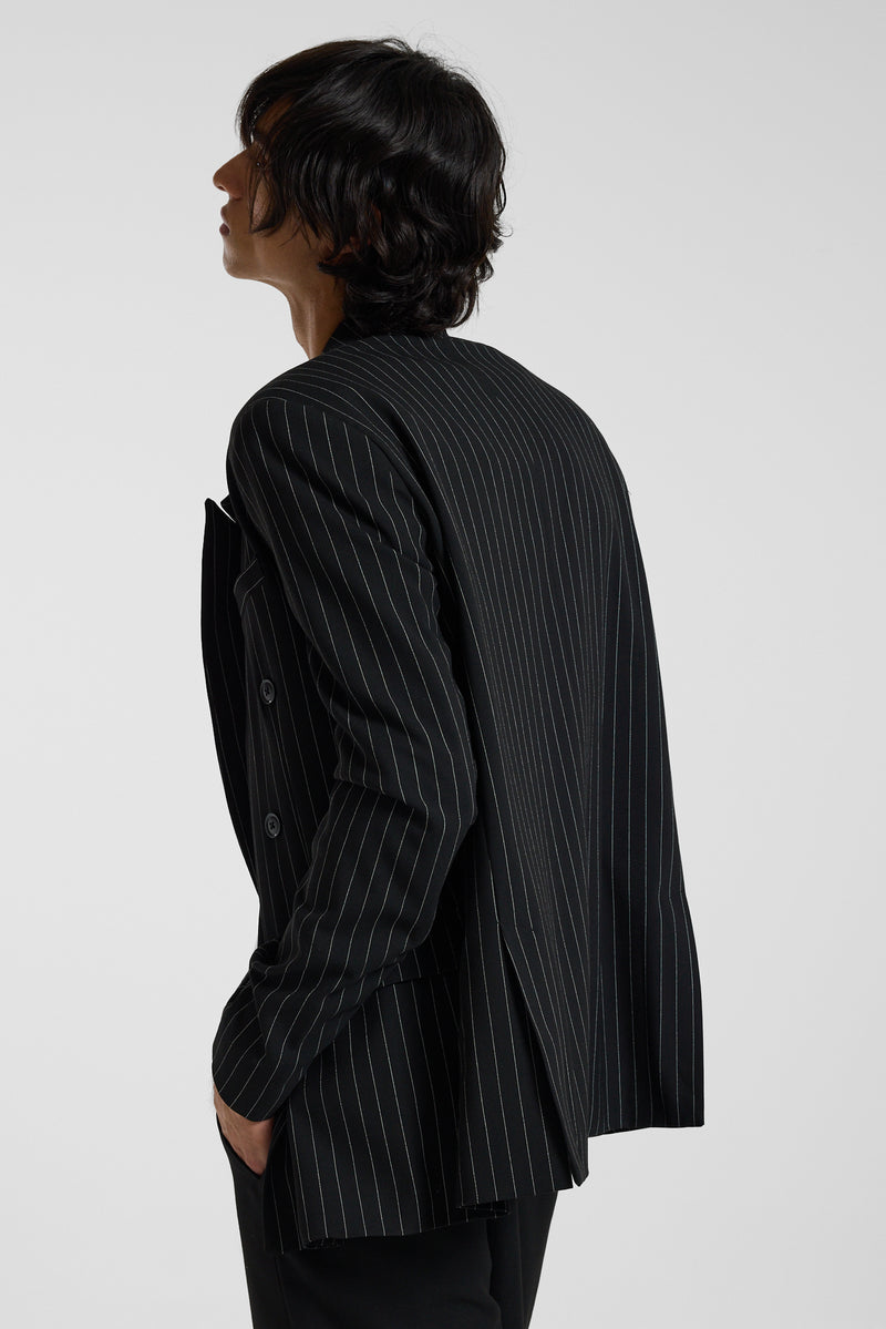 Goliath Pinstripe Double Breasted Boxy Blazer