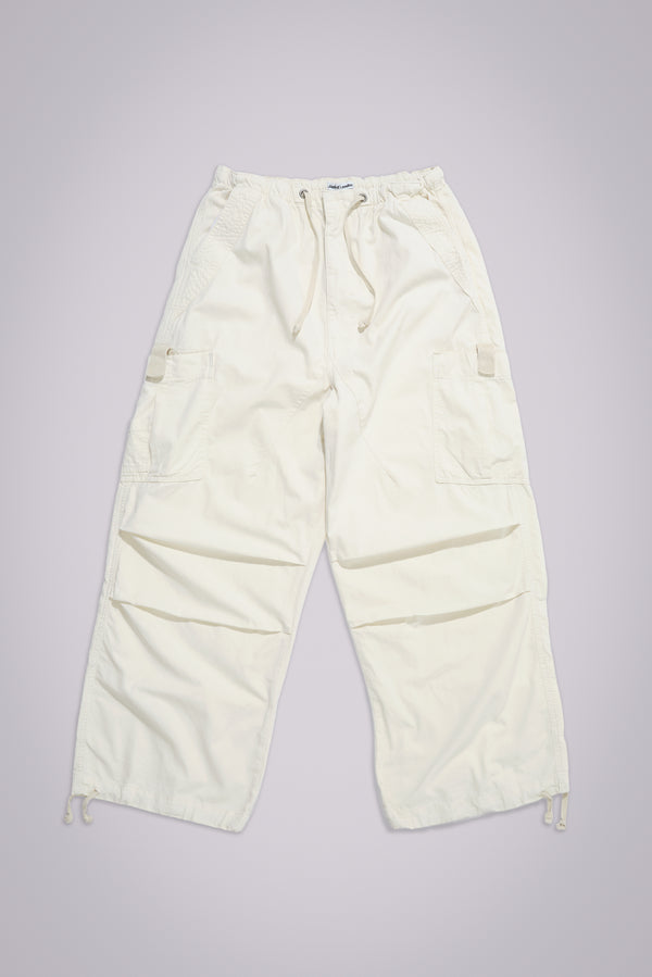 Ecru Parachute Cargo Pants