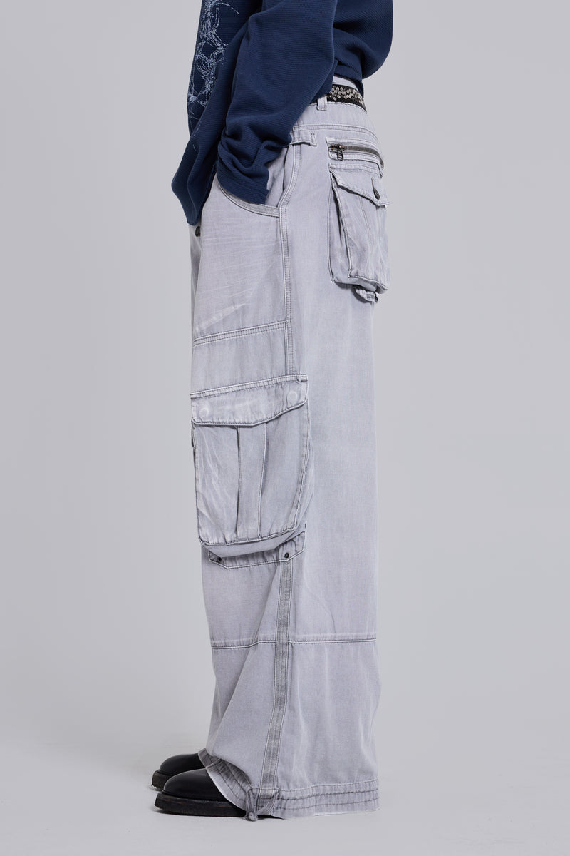Washed Grey Decoy Cargos