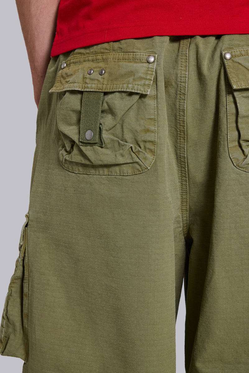 Olive XL Parachute Cargo Pants