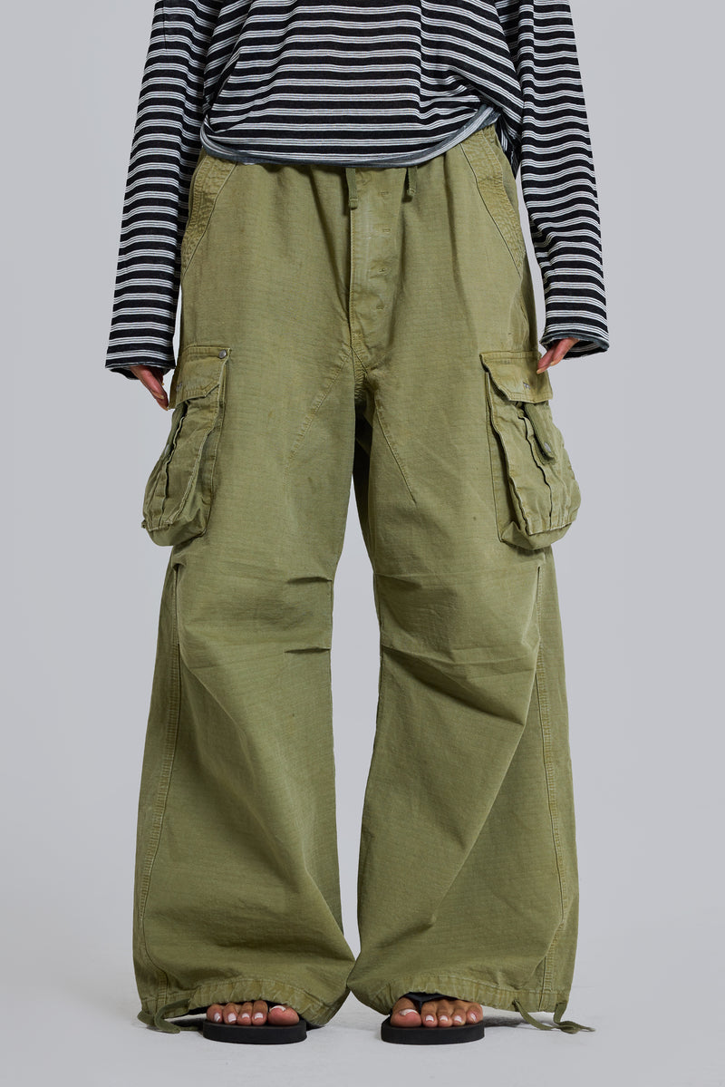 Olive XL Parachute Cargo Pants