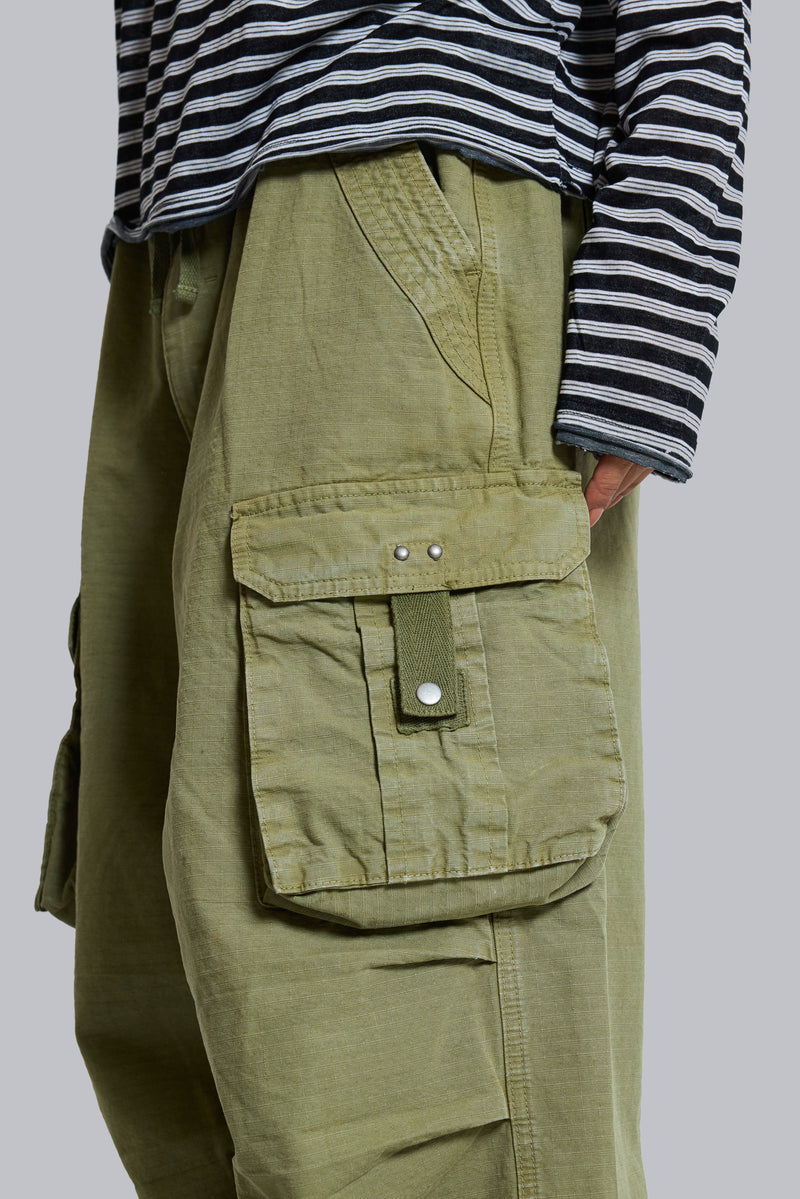 Olive XL Parachute Cargo Pants