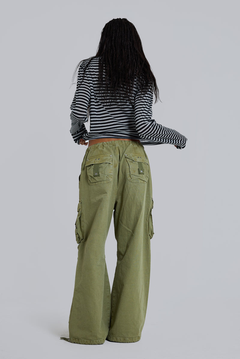 Olive XL Parachute Cargo Pants