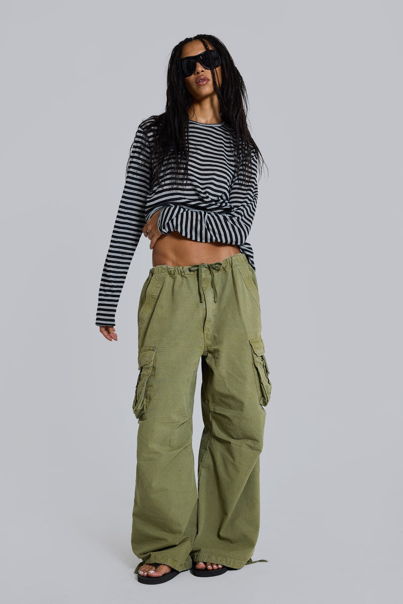 Olive XL Parachute Cargo Pants