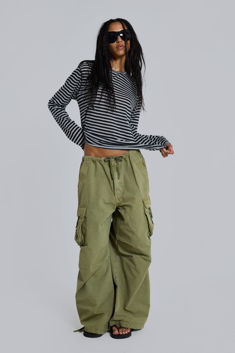 Olive XL Parachute Cargo Pants