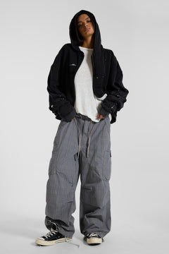 Parachute Pants in Grey Check - XXS / Grey