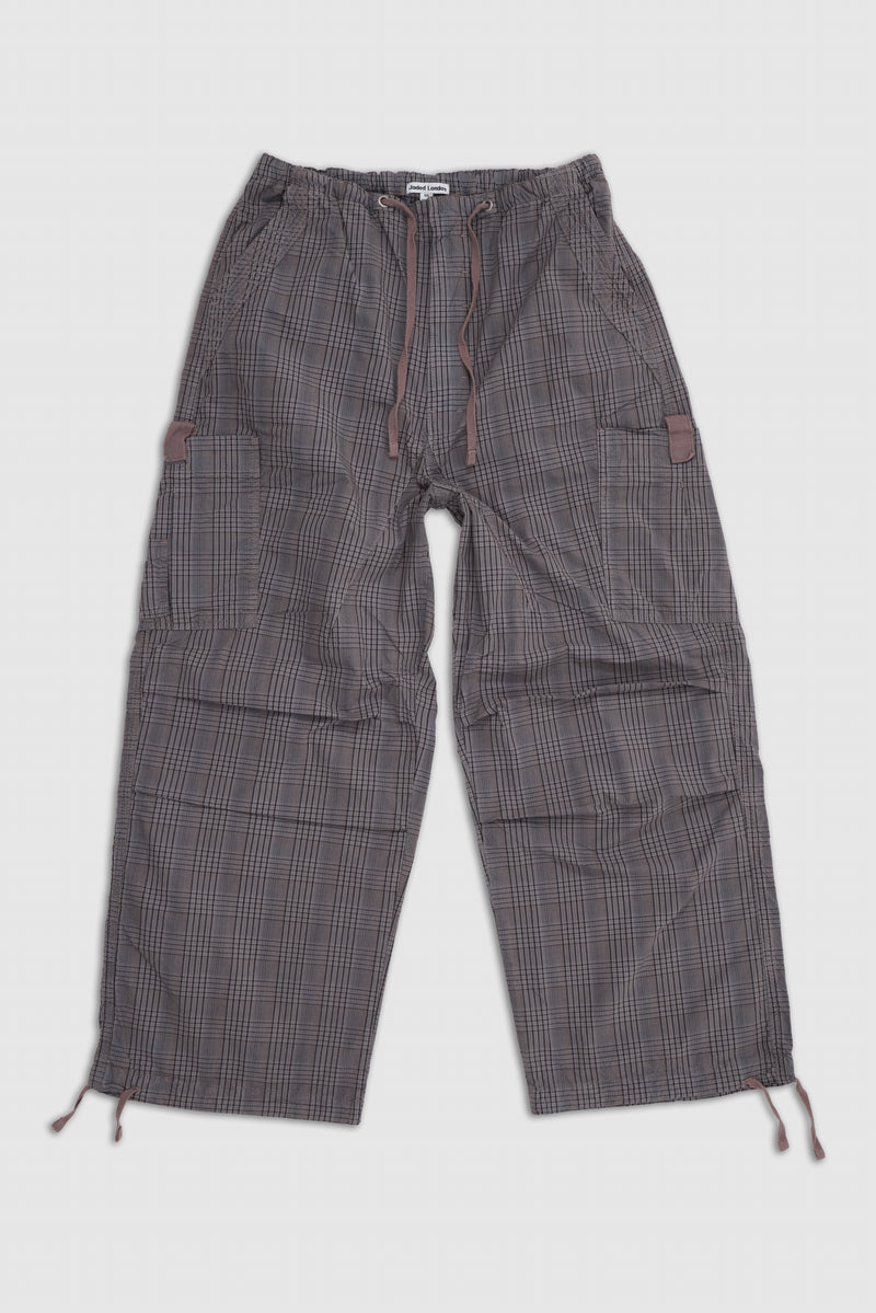 Parachute Pants in Grey Check