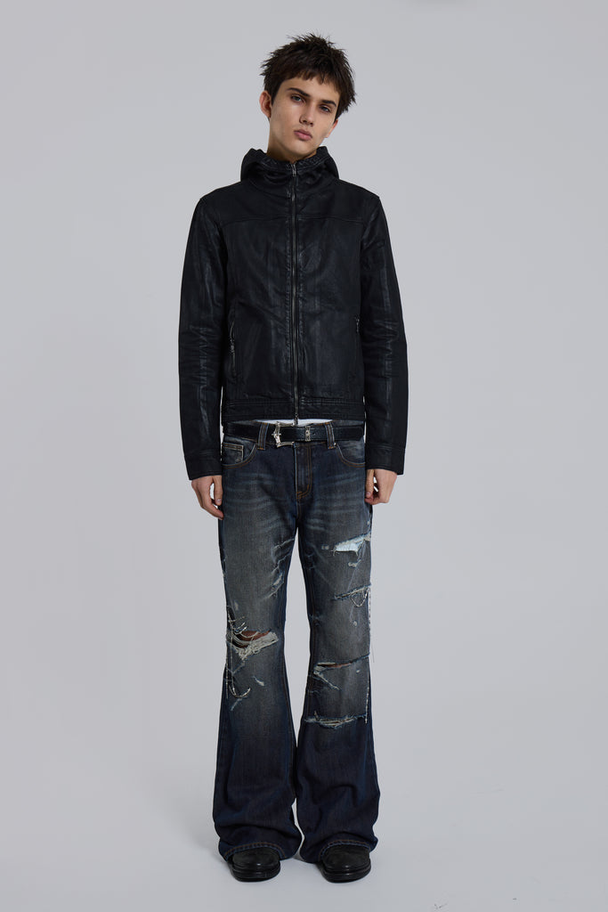 Bedrock Waxed Hooded Denim Jacket