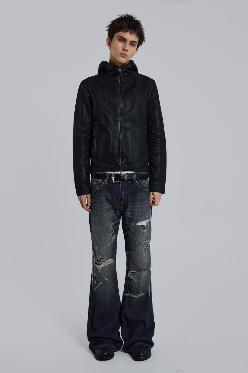 Bedrock Waxed Hooded Denim Jacket