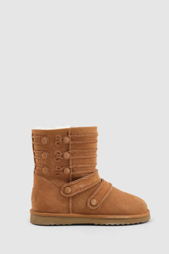 Tan Suede Drummer Shearling Boots - UK 3 / Tan
