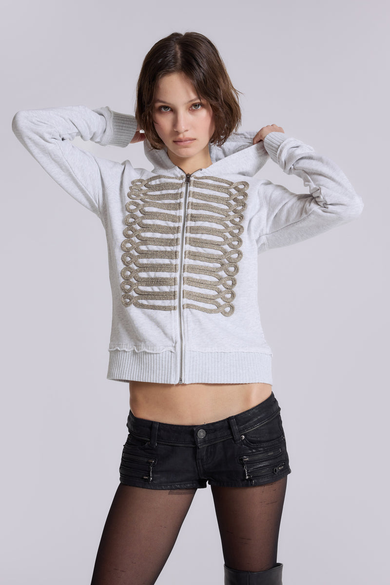 Grey Marl Military Monster Hoodie