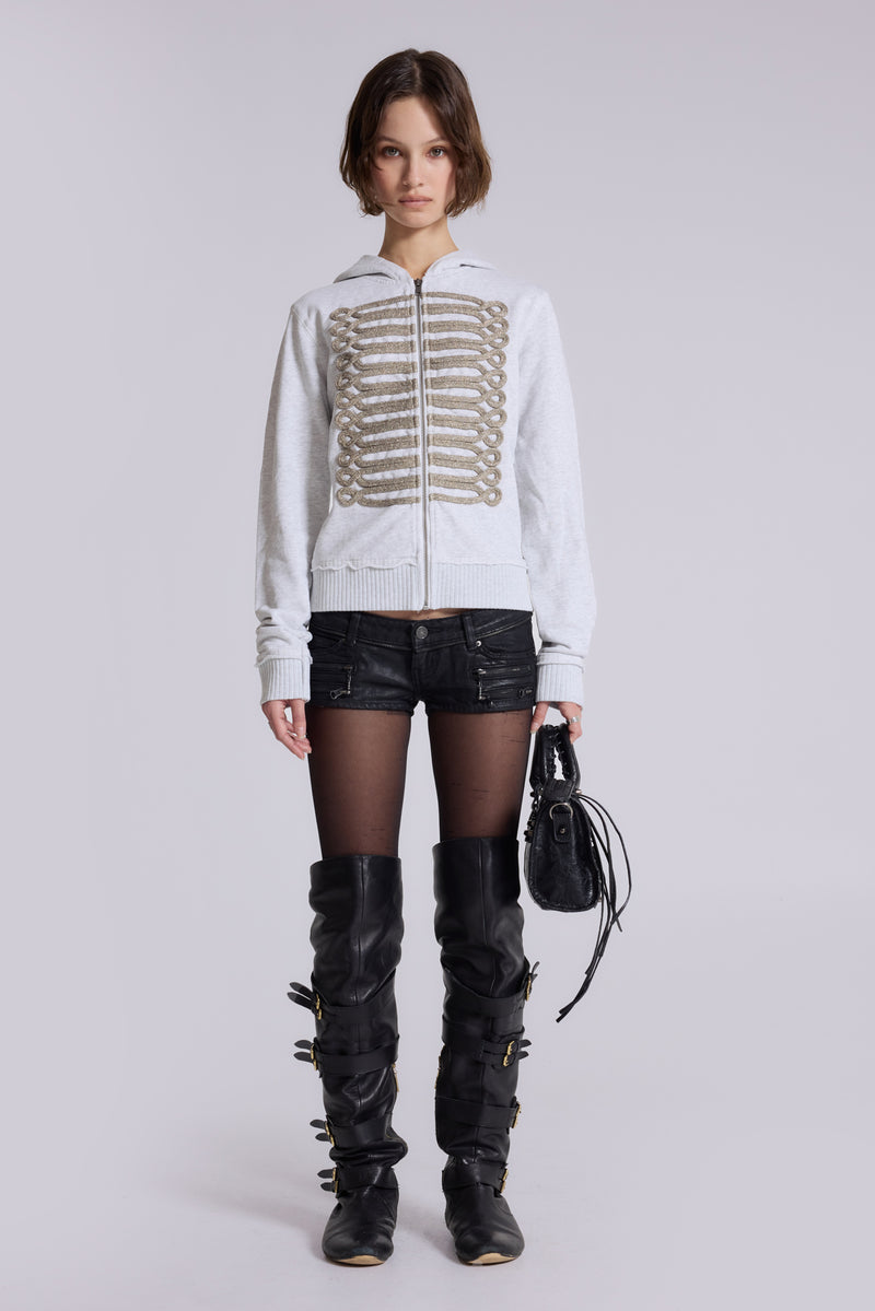 Grey Marl Military Monster Hoodie