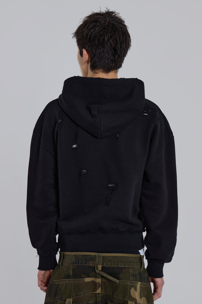 Pullover Bitten Hoodie in Black