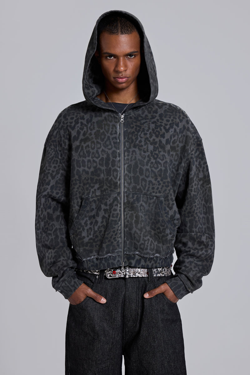 Charcoal Leopard Monster Hoodie