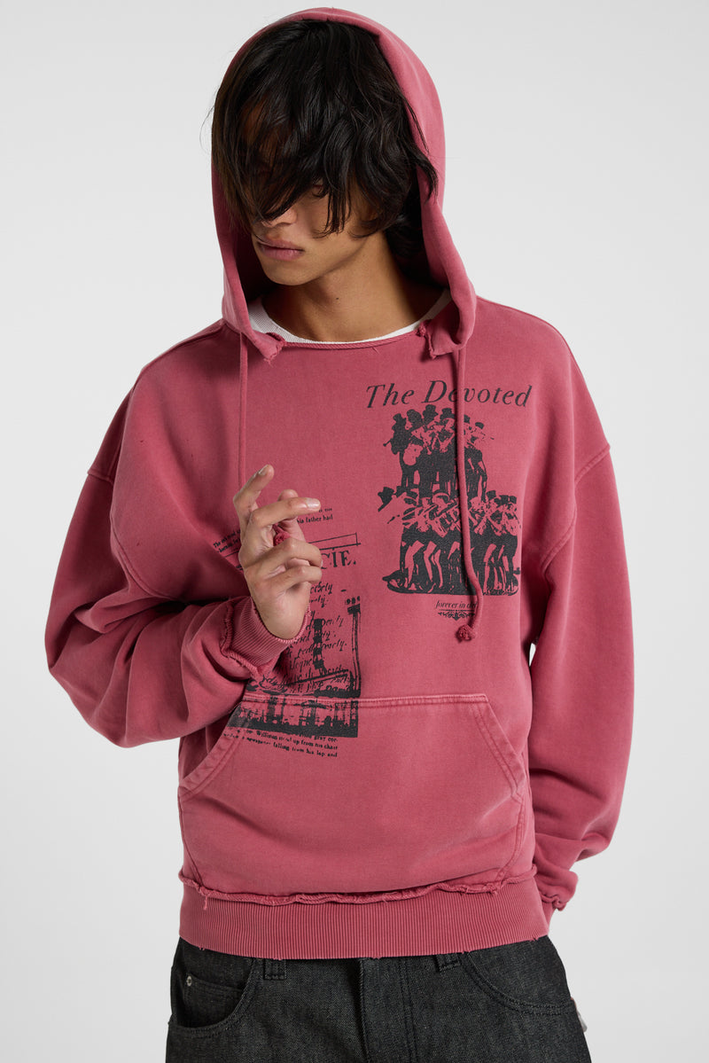 Red Washed Distressed The Devoted Hoodie