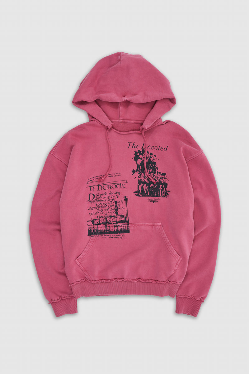 Red Washed Distressed The Devoted Hoodie