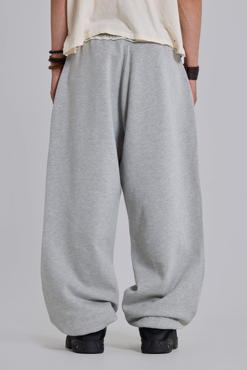 Grey Marl Cuffed Baggy Monster Joggers
